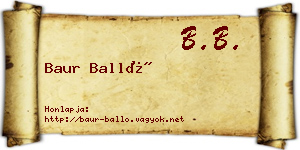 Baur Balló névjegykártya